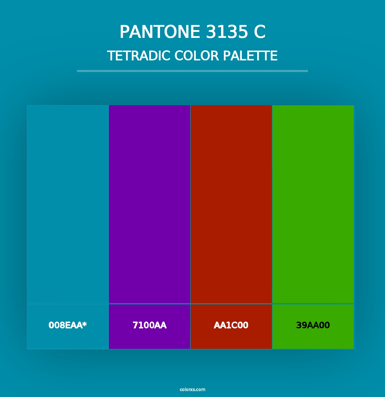 PANTONE 3135 C - Tetradic Color Palette