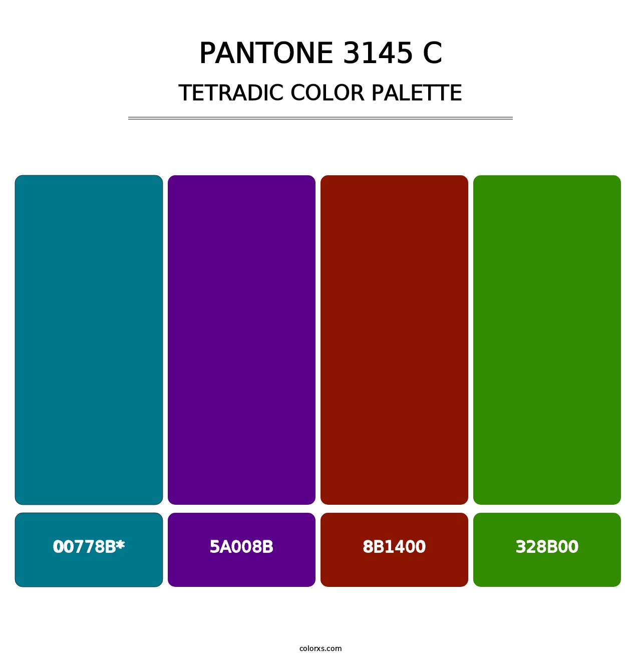 PANTONE 3145 C - Tetradic Color Palette