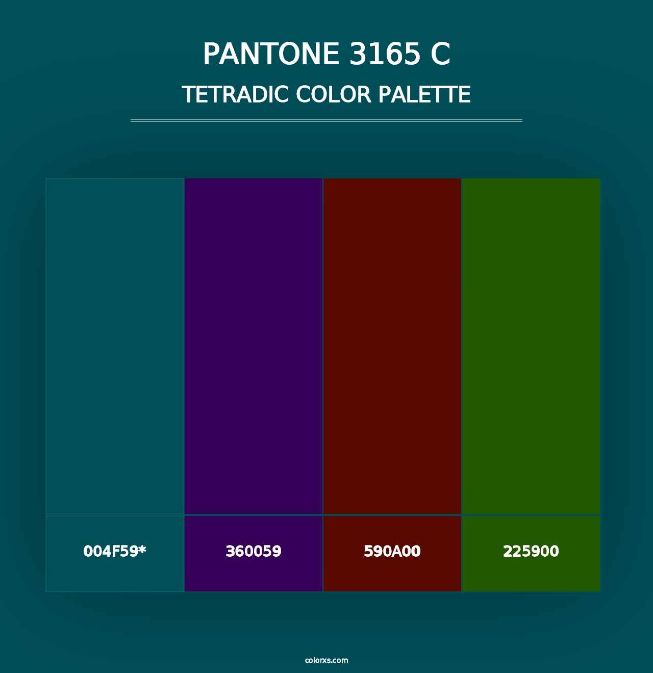 PANTONE 3165 C - Tetradic Color Palette