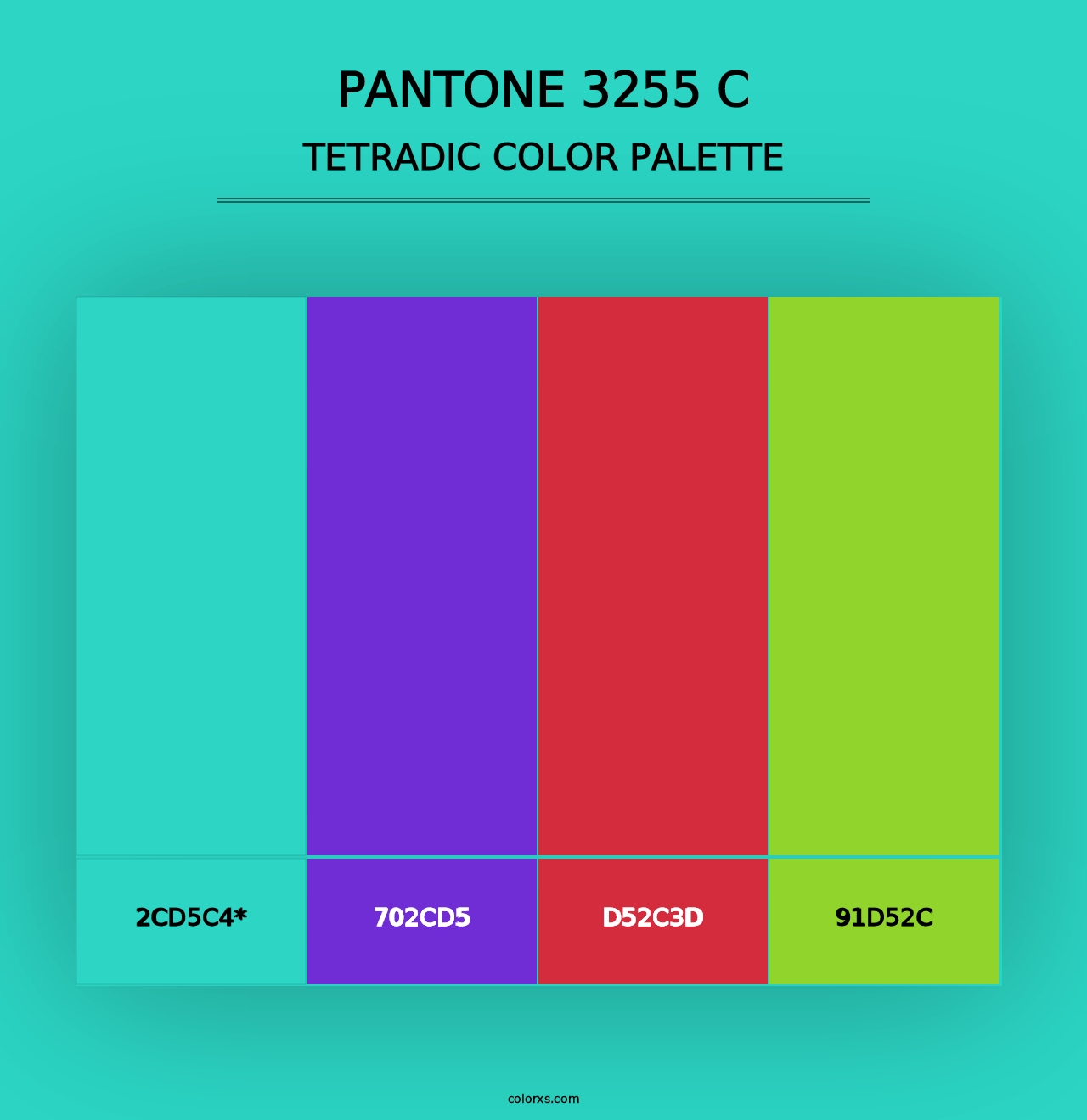 PANTONE 3255 C - Tetradic Color Palette