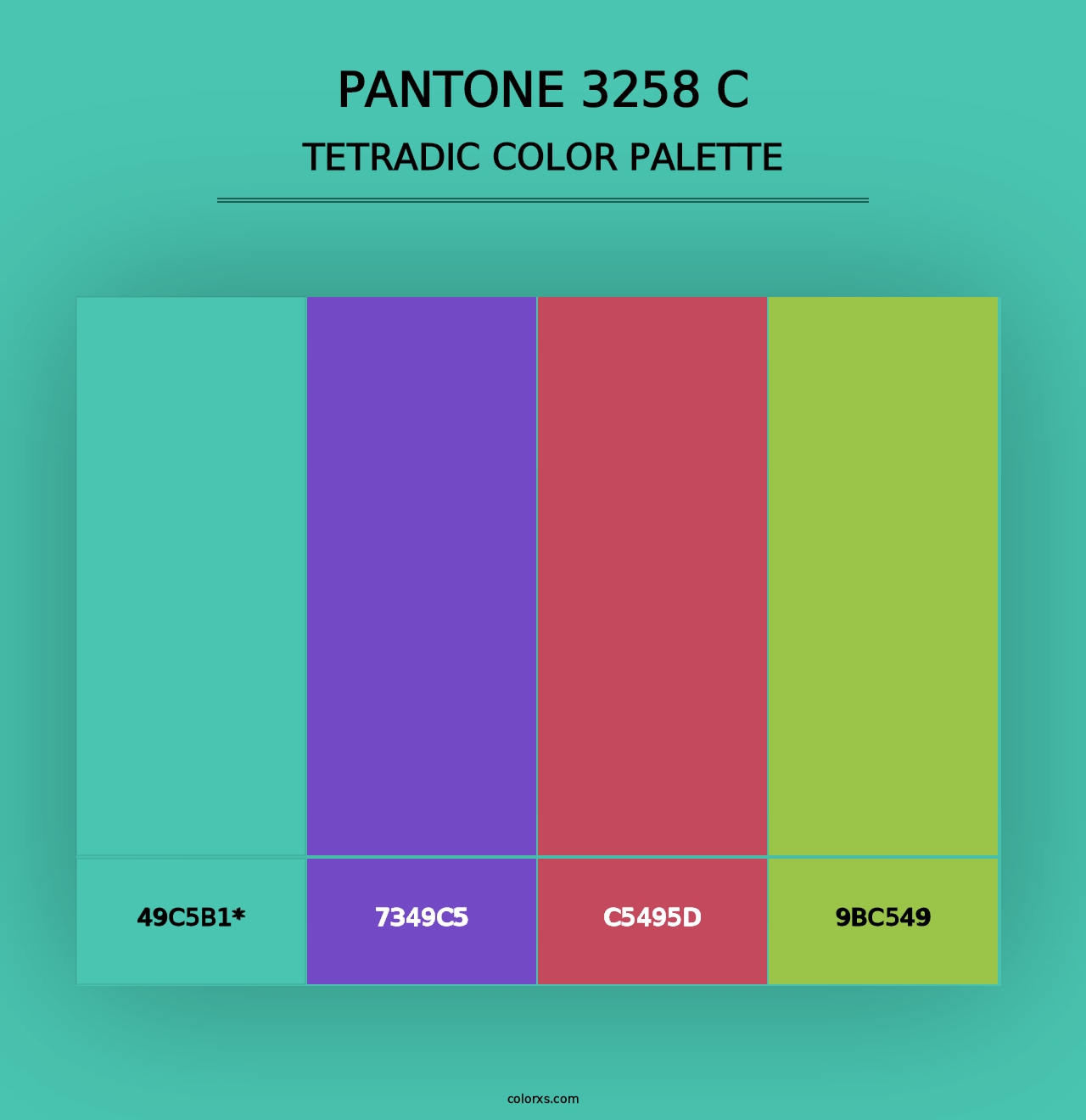 PANTONE 3258 C - Tetradic Color Palette