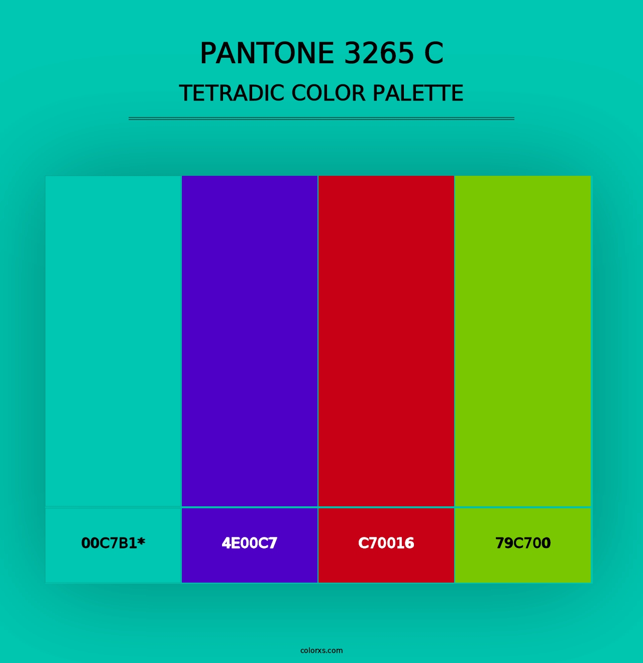 PANTONE 3265 C - Tetradic Color Palette