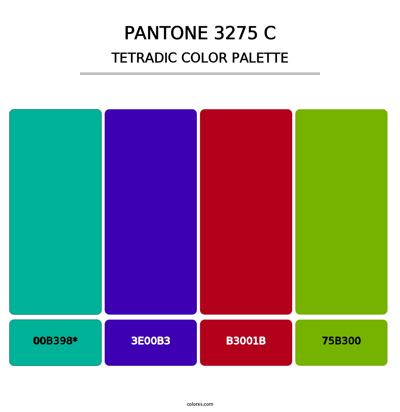 PANTONE 3275 C - Tetradic Color Palette