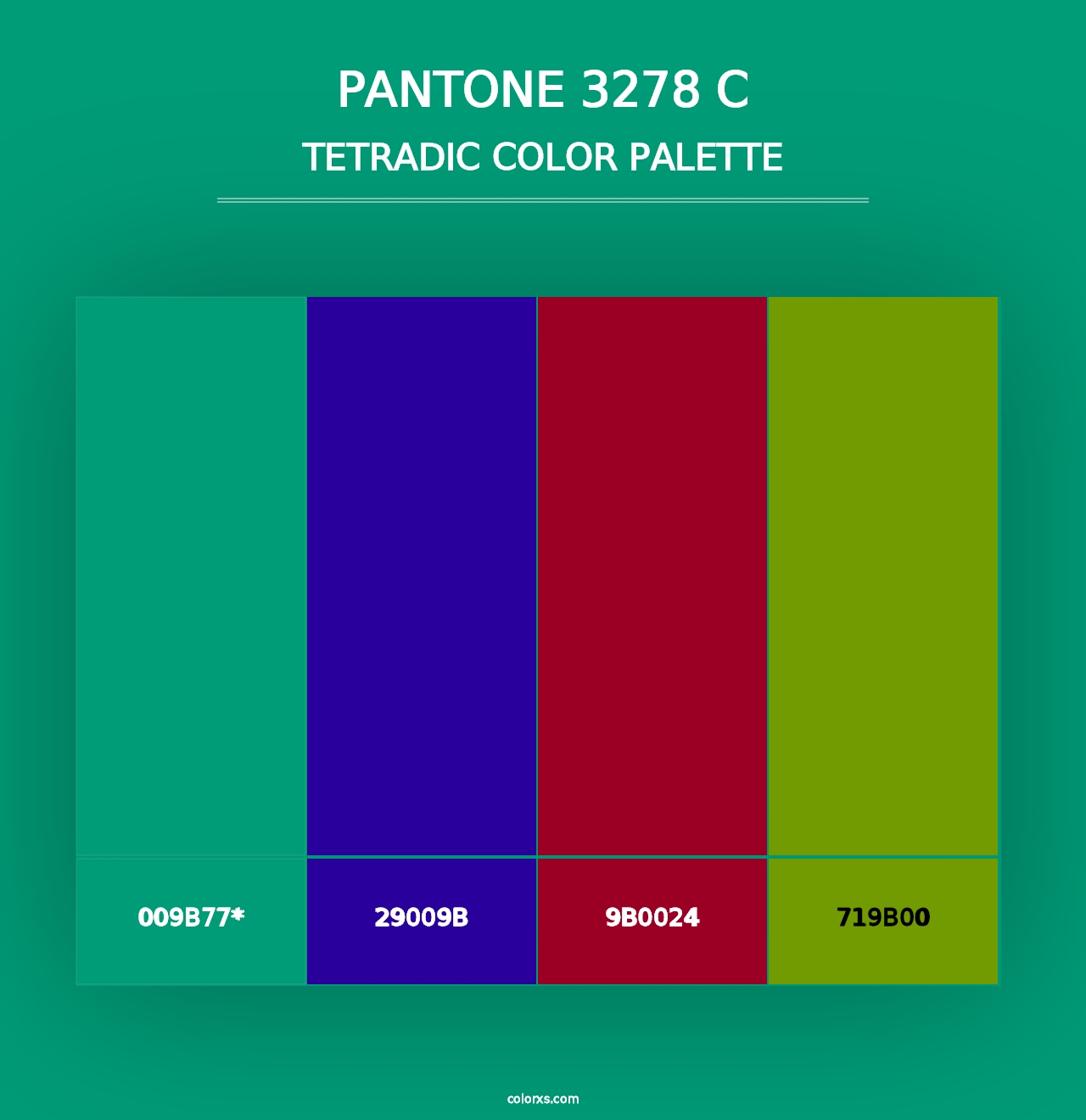 PANTONE 3278 C - Tetradic Color Palette