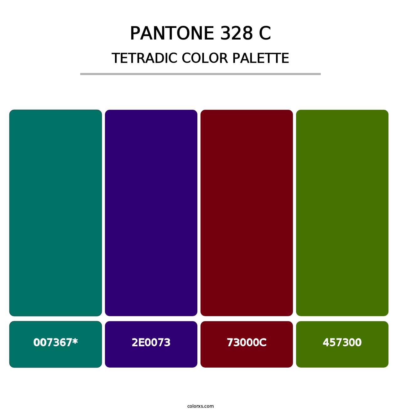 PANTONE 328 C - Tetradic Color Palette