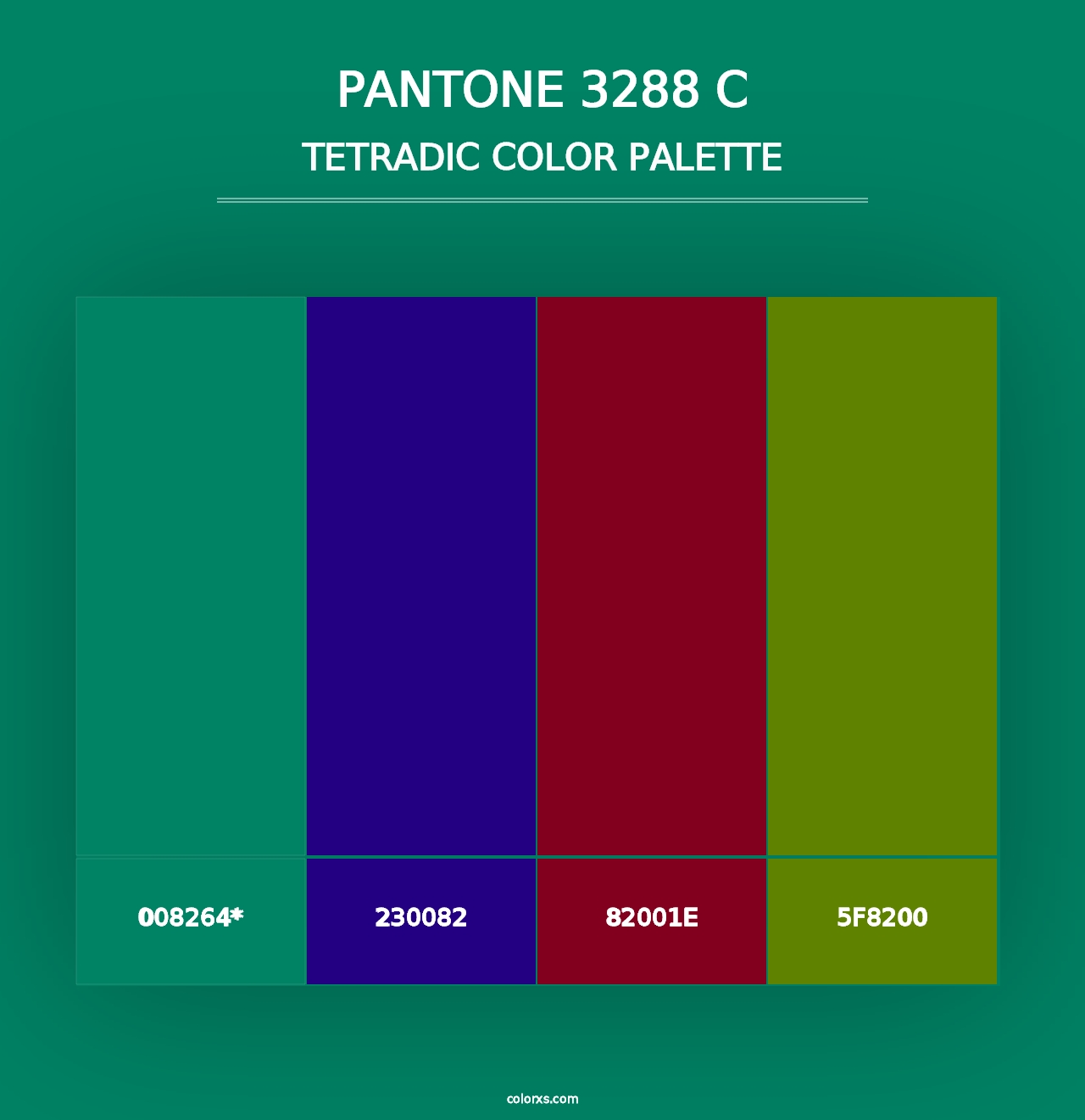 PANTONE 3288 C - Tetradic Color Palette