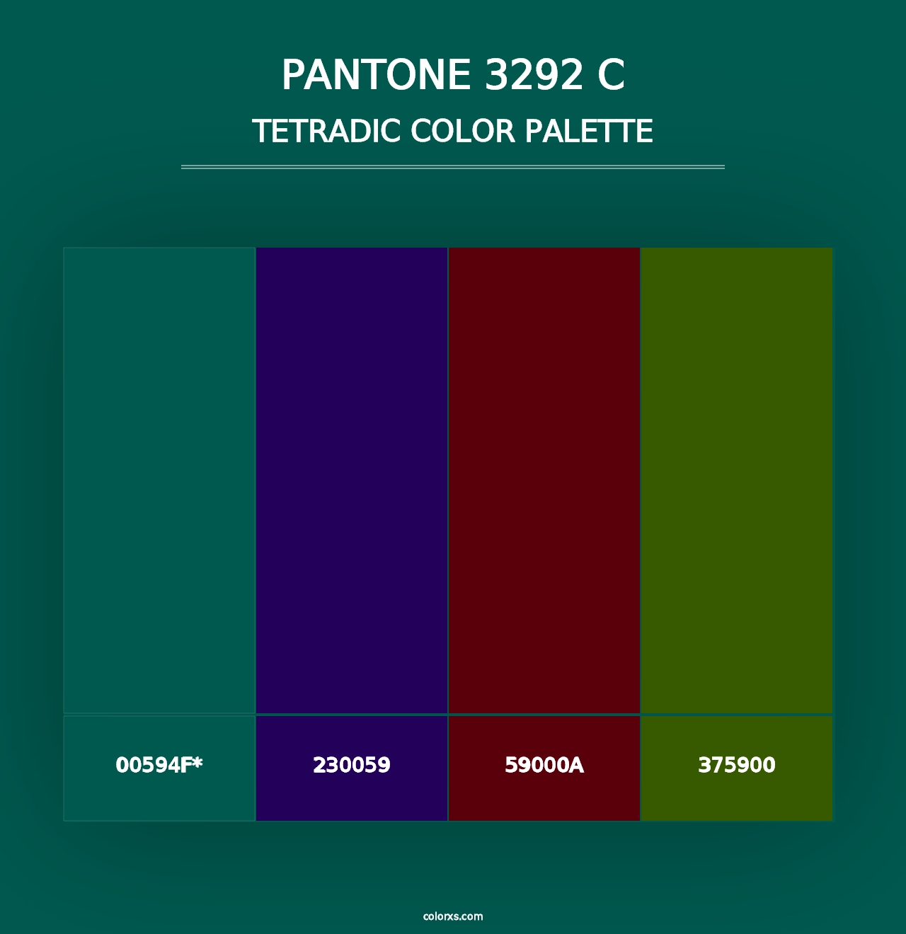 PANTONE 3292 C - Tetradic Color Palette