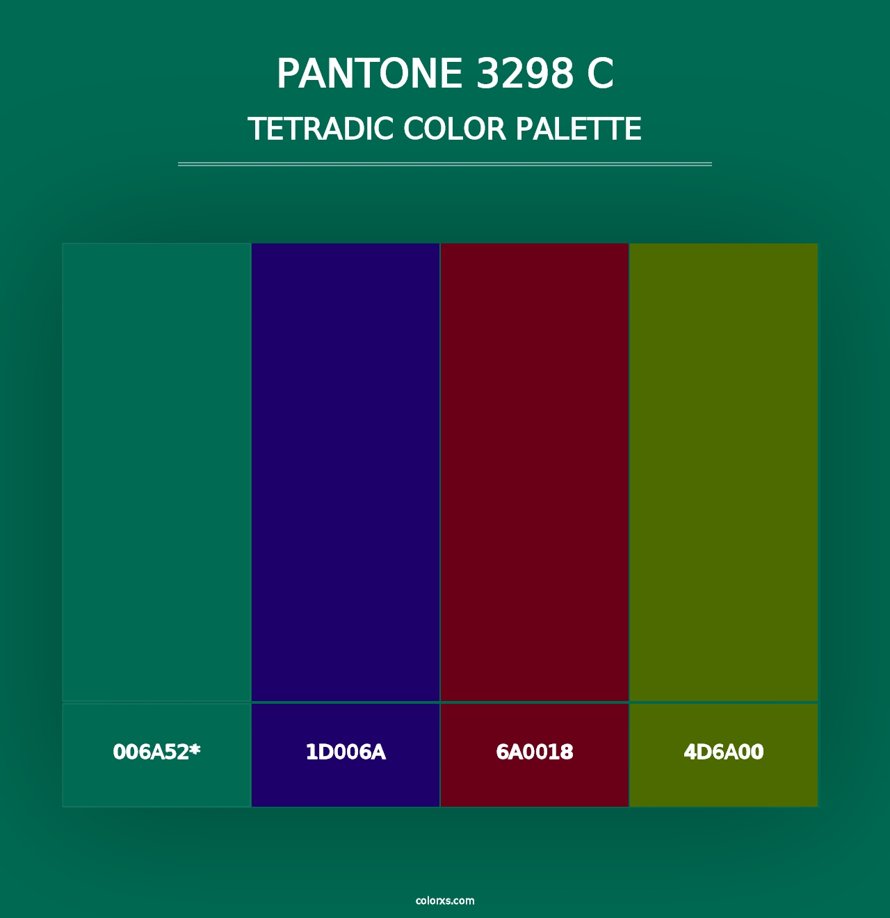 PANTONE 3298 C - Tetradic Color Palette