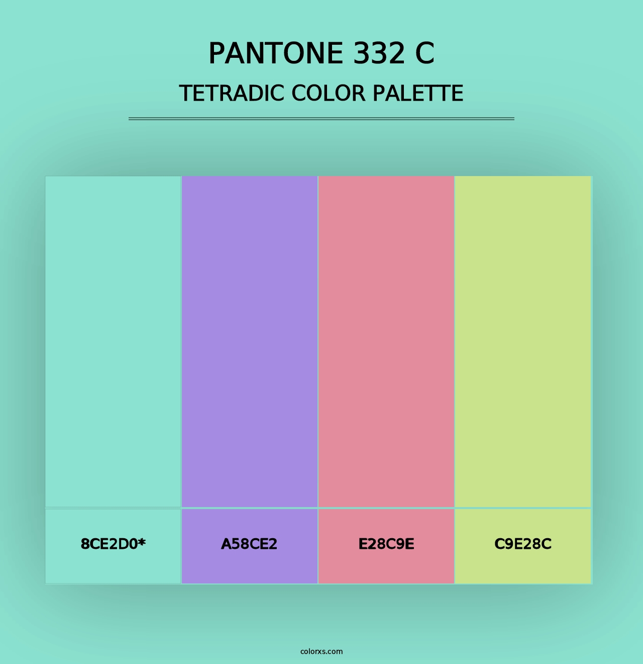 PANTONE 332 C - Tetradic Color Palette