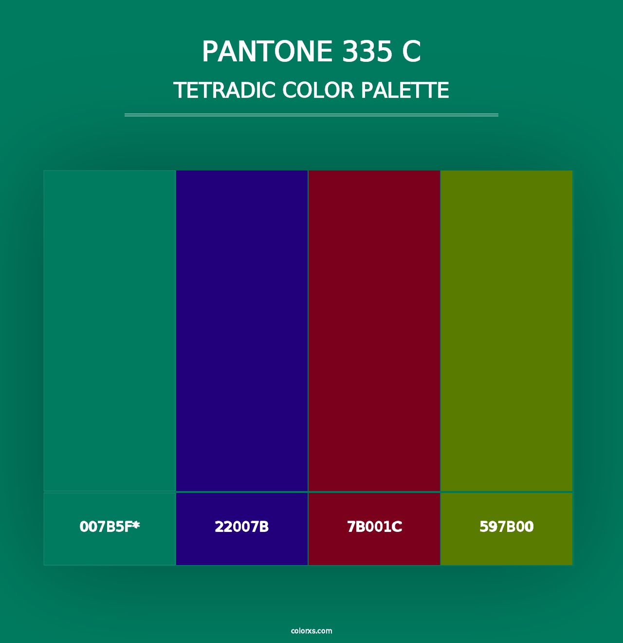 PANTONE 335 C - Tetradic Color Palette