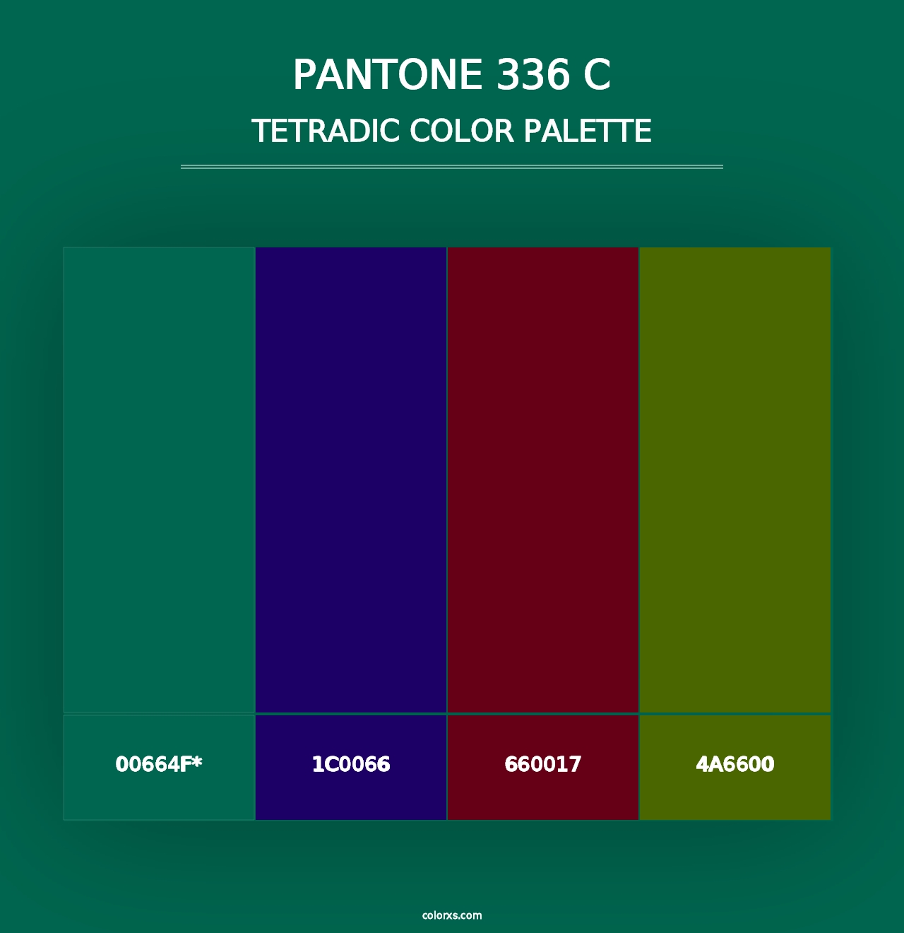 PANTONE 336 C - Tetradic Color Palette