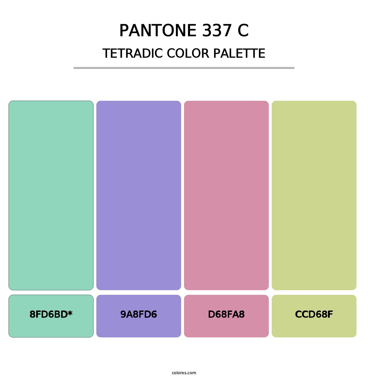 PANTONE 337 C - Tetradic Color Palette