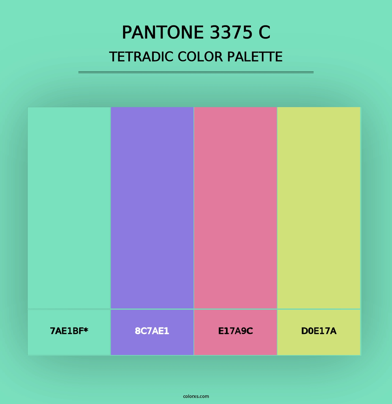 PANTONE 3375 C - Tetradic Color Palette