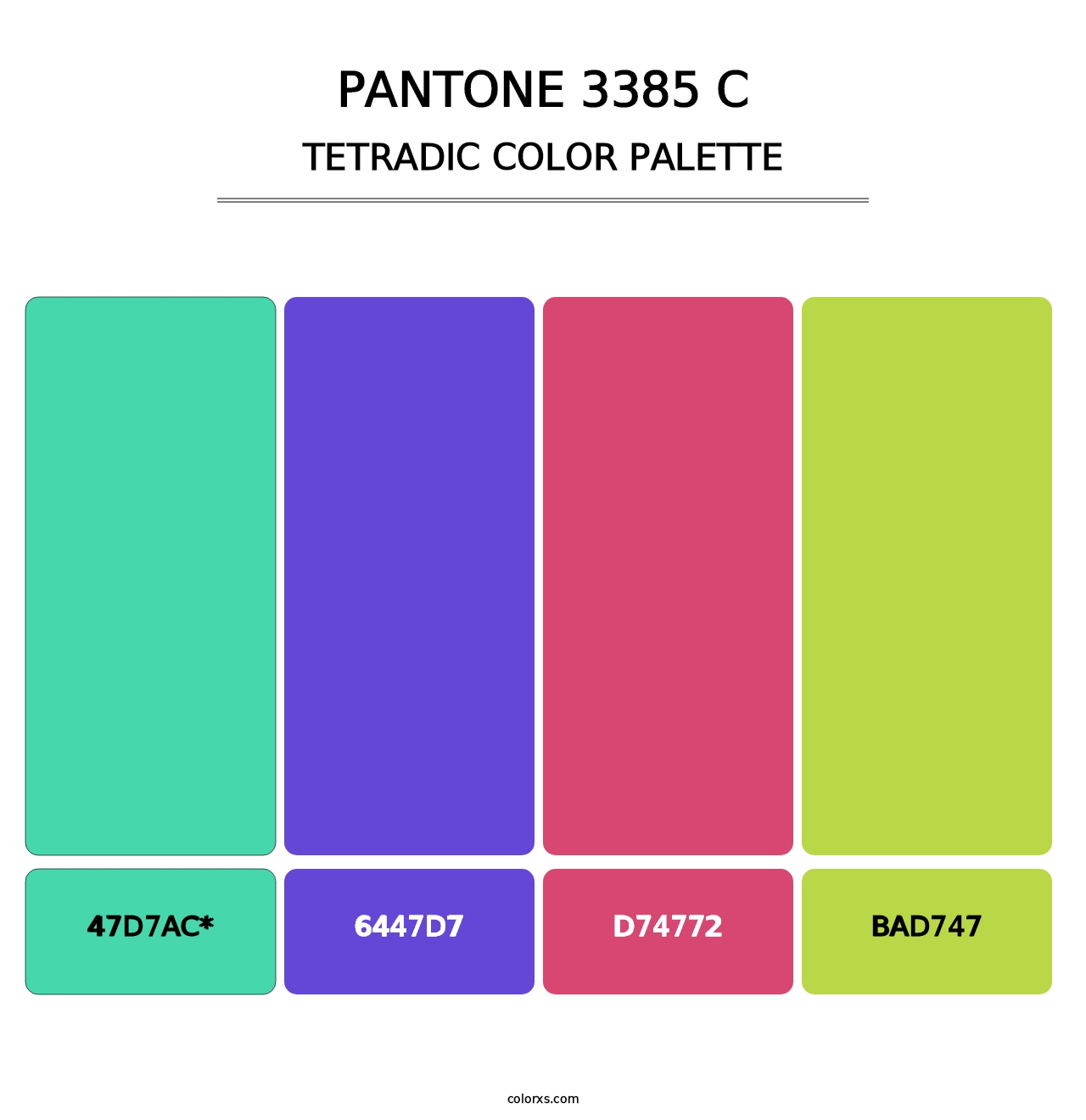 PANTONE 3385 C - Tetradic Color Palette