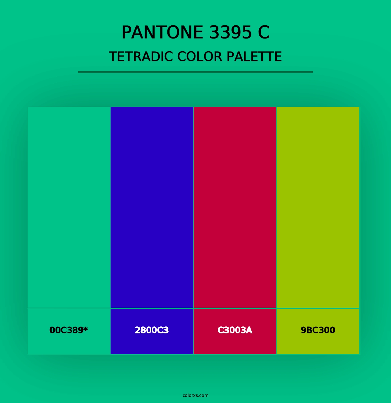 PANTONE 3395 C - Tetradic Color Palette