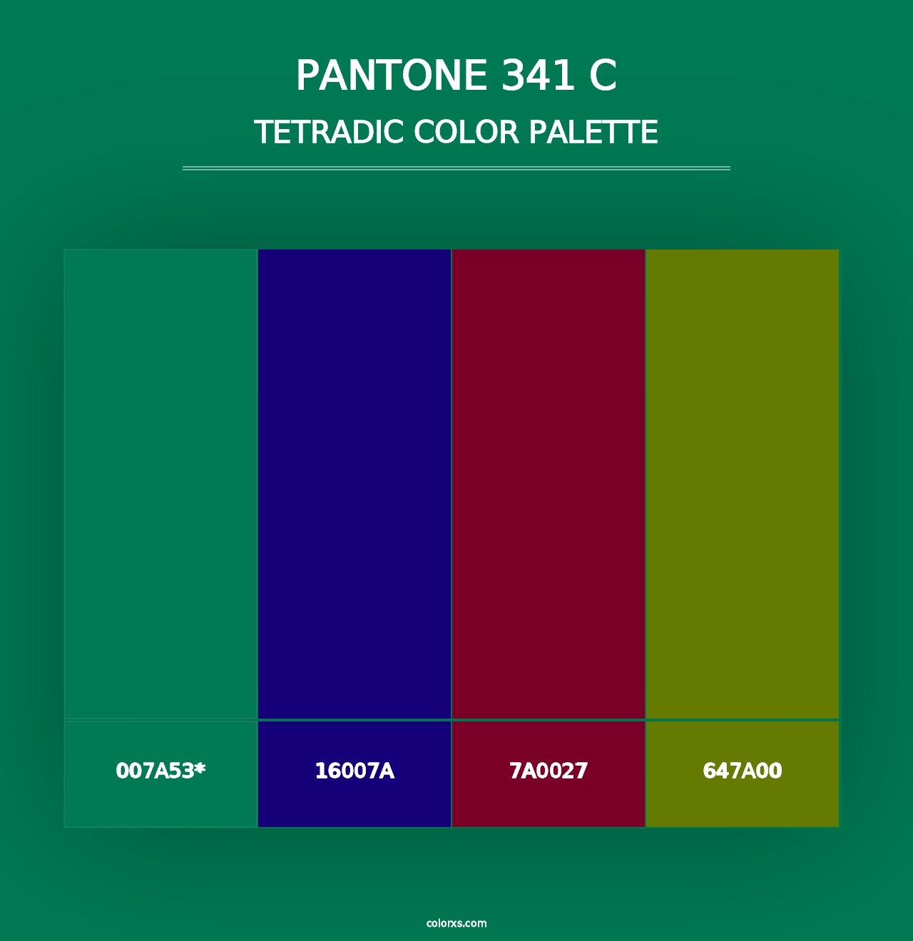 PANTONE 341 C - Tetradic Color Palette