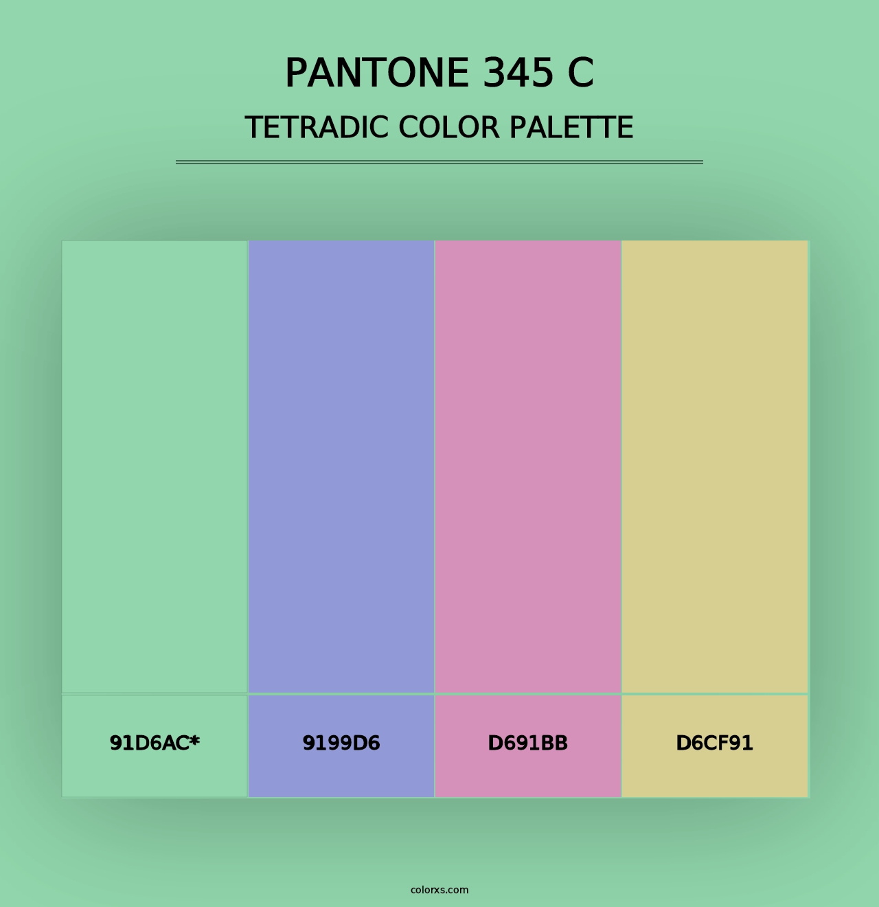 PANTONE 345 C - Tetradic Color Palette