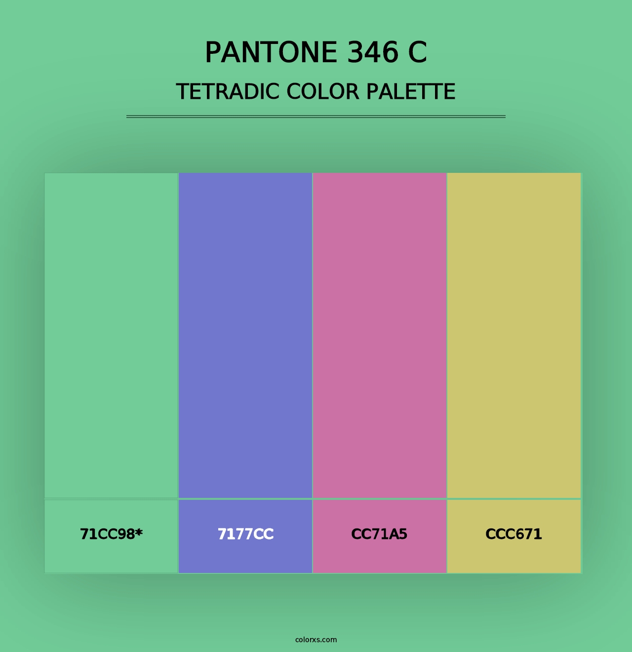 PANTONE 346 C - Tetradic Color Palette