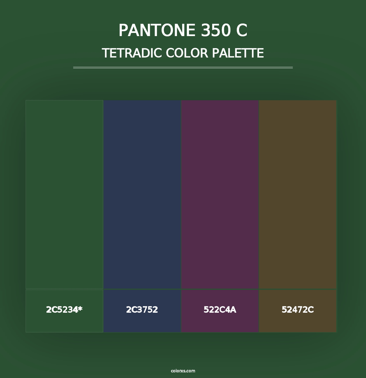 PANTONE 350 C - Tetradic Color Palette