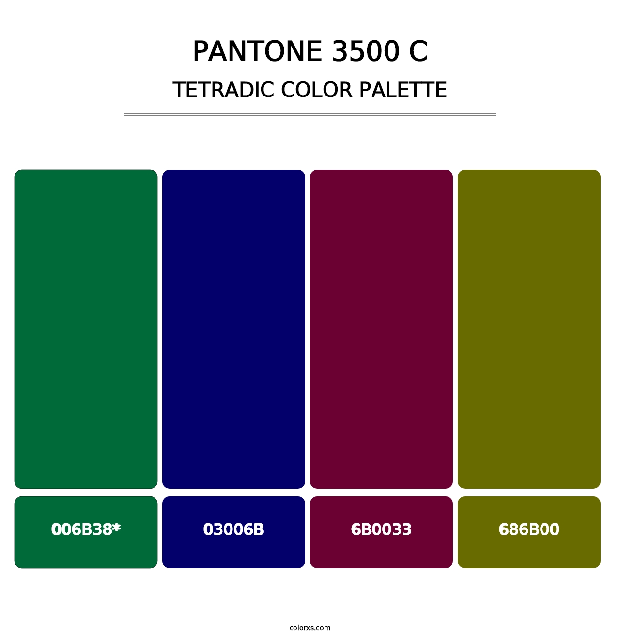 PANTONE 3500 C - Tetradic Color Palette