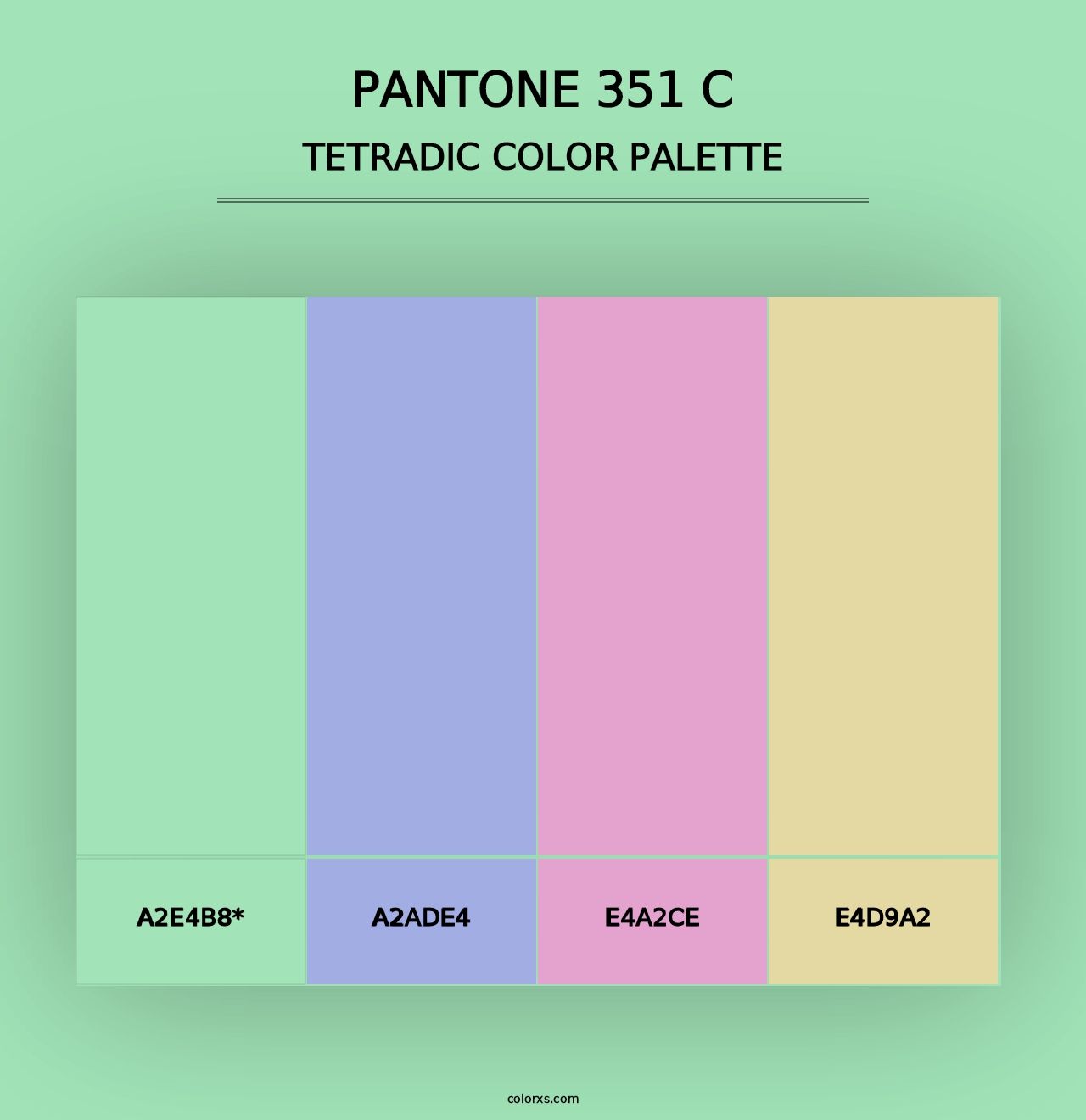 PANTONE 351 C - Tetradic Color Palette