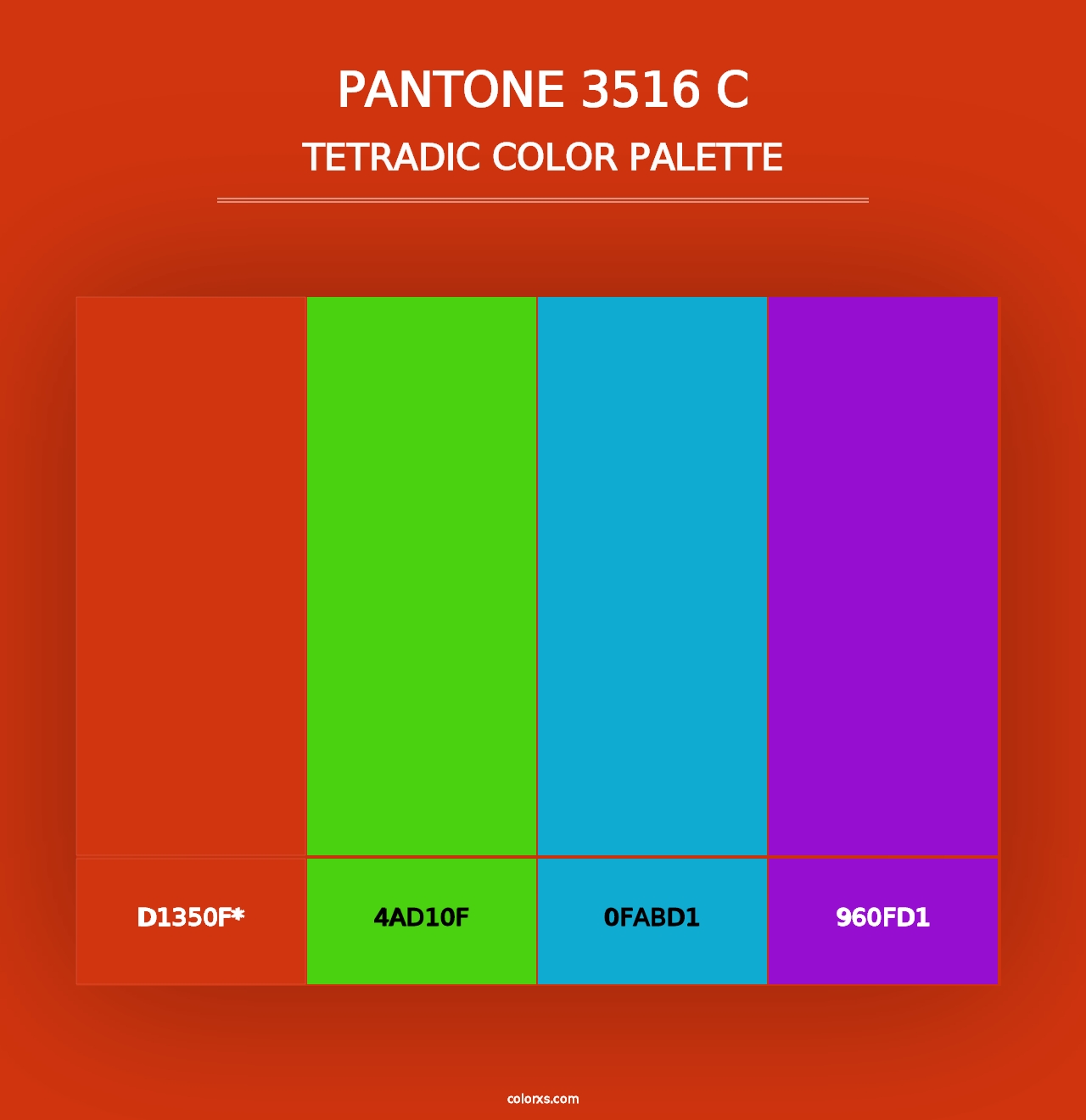 PANTONE 3516 C - Tetradic Color Palette