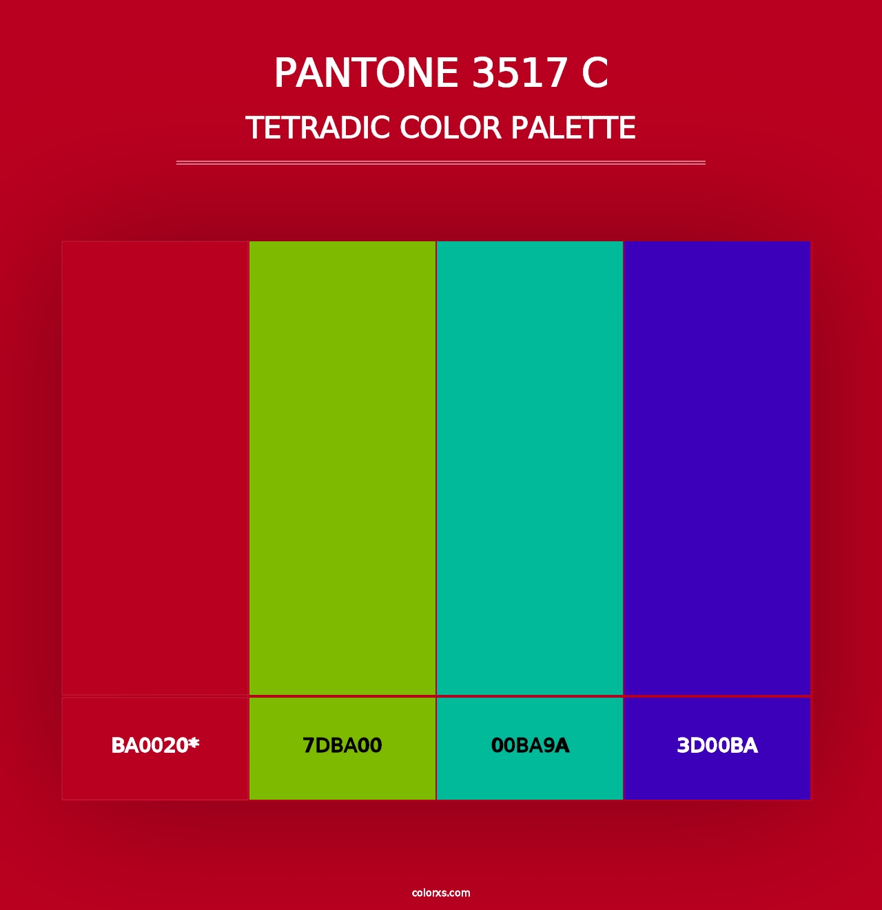 PANTONE 3517 C - Tetradic Color Palette