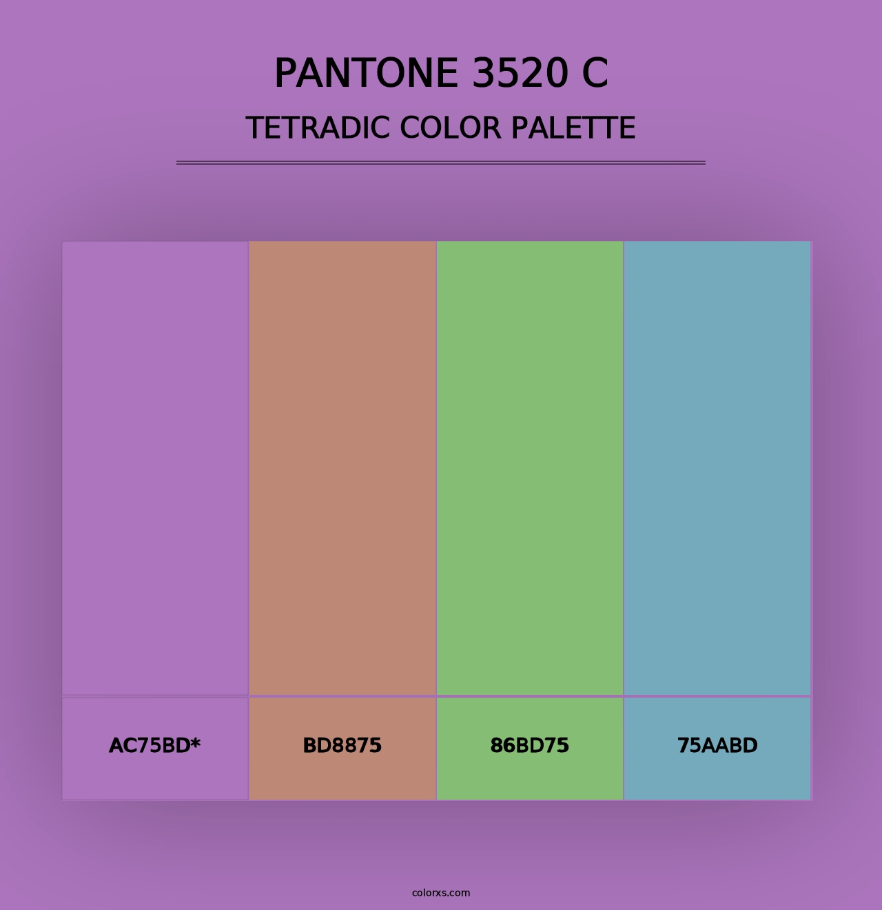 PANTONE 3520 C - Tetradic Color Palette