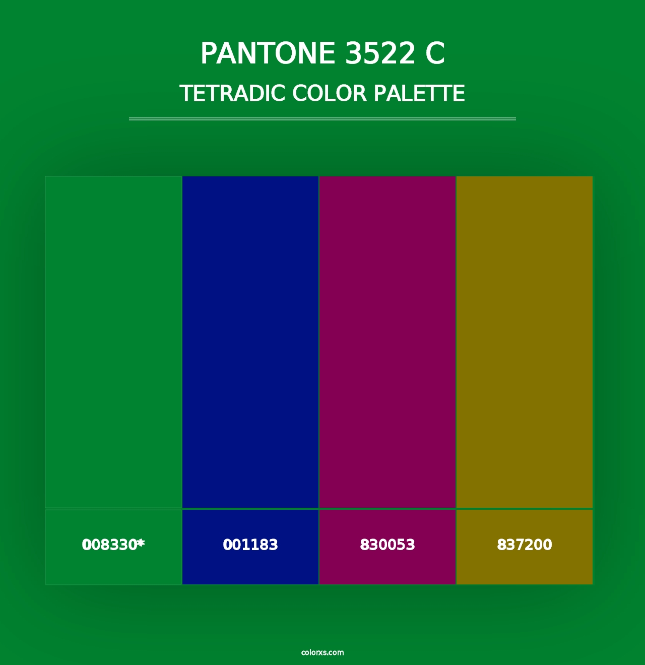 PANTONE 3522 C - Tetradic Color Palette