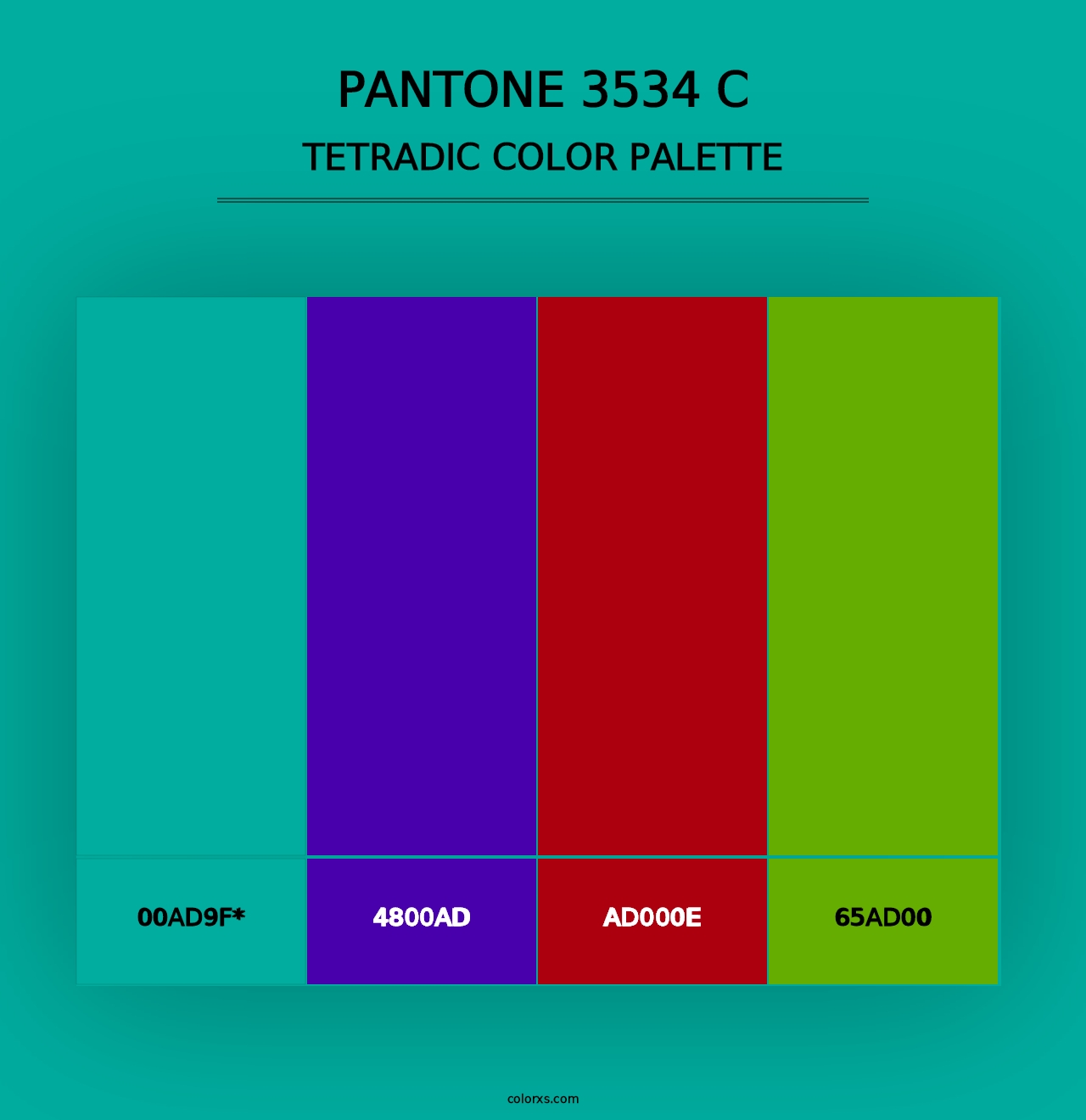 PANTONE 3534 C - Tetradic Color Palette