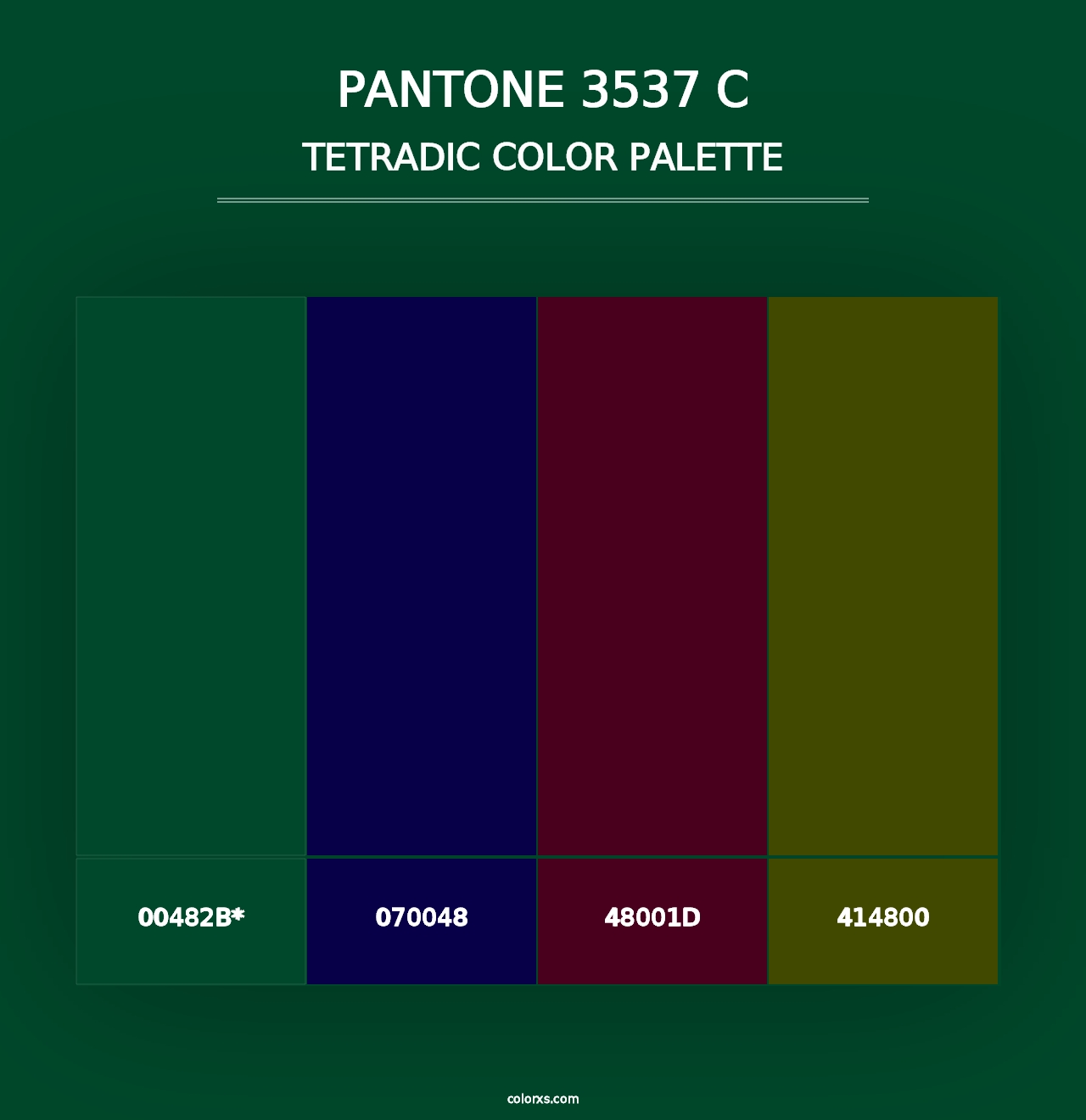 PANTONE 3537 C - Tetradic Color Palette