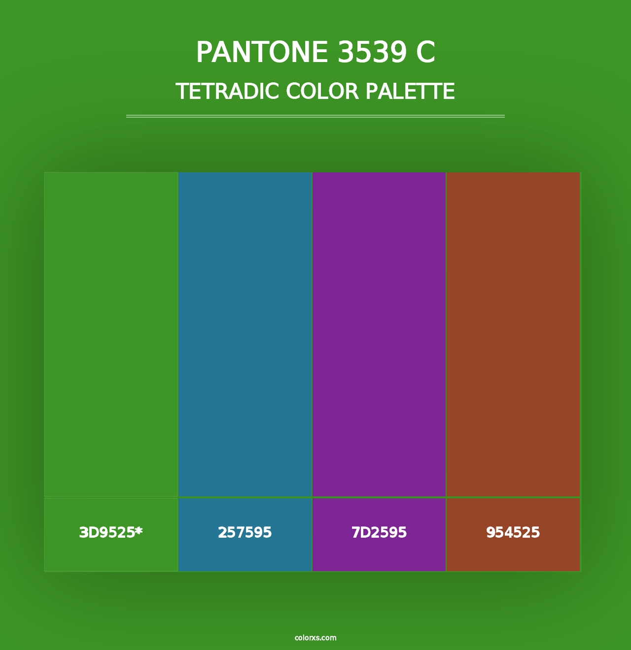 PANTONE 3539 C - Tetradic Color Palette