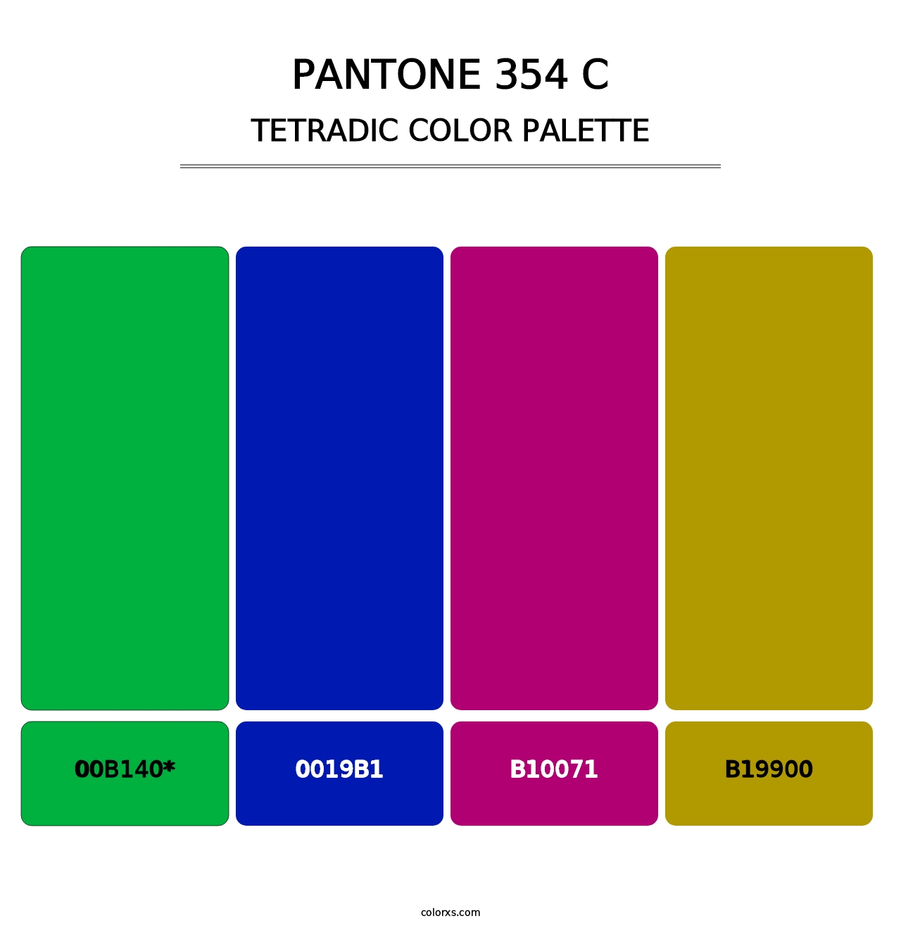 PANTONE 354 C - Tetradic Color Palette