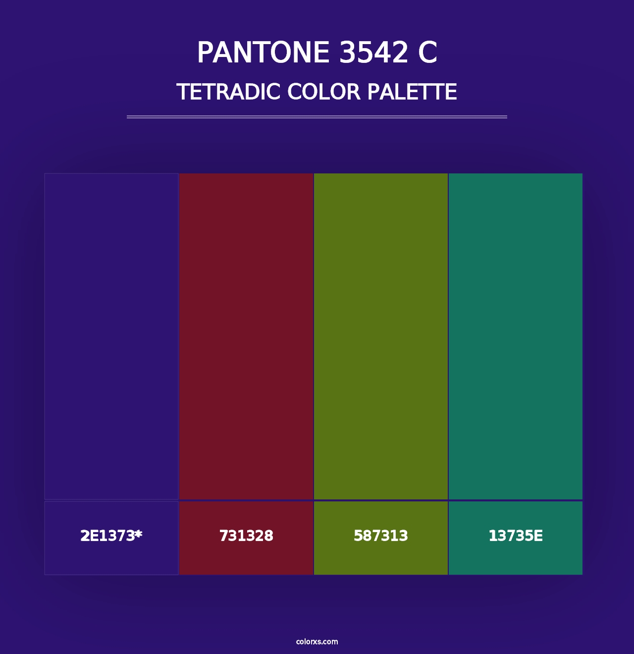 PANTONE 3542 C - Tetradic Color Palette