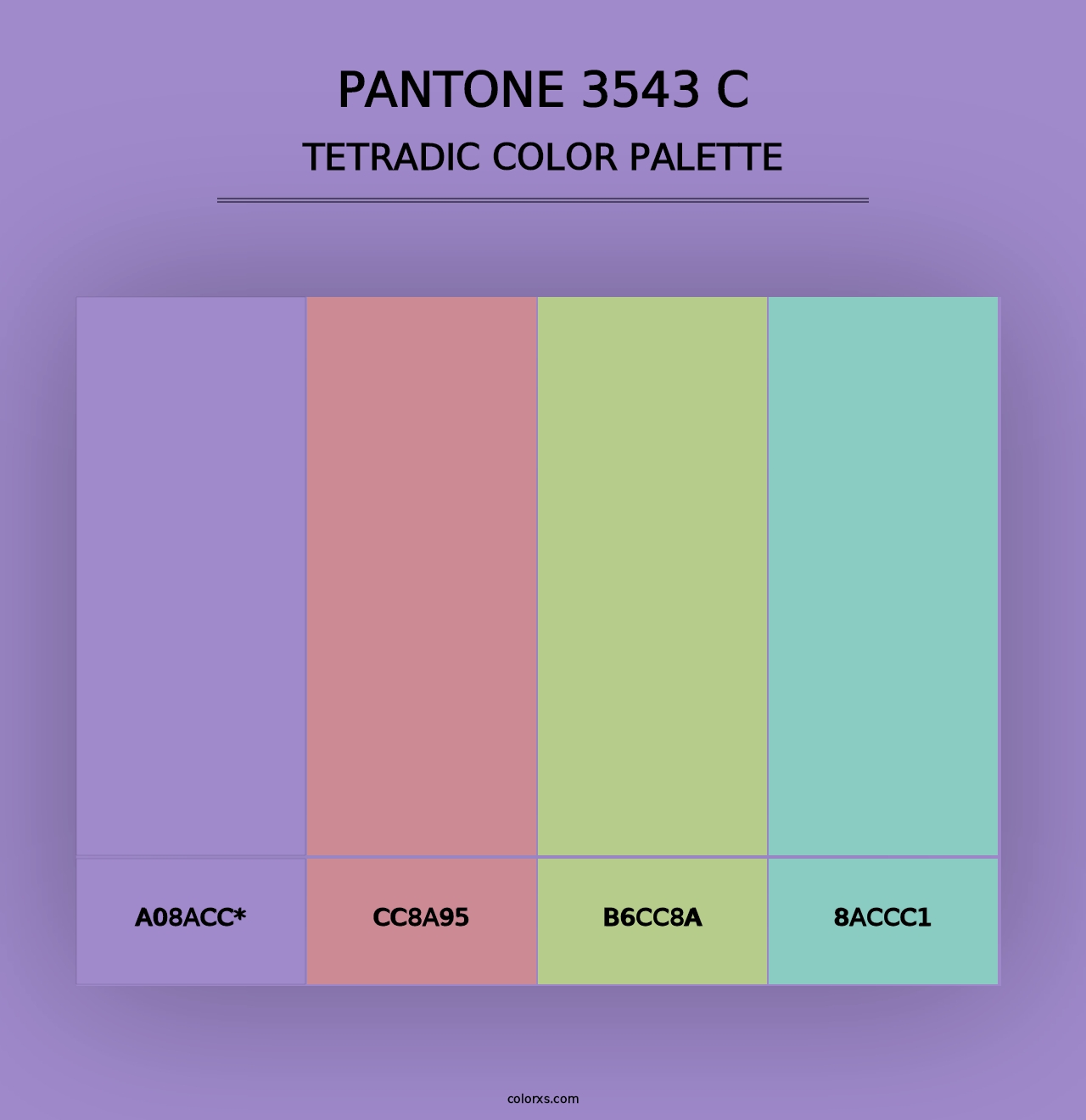 PANTONE 3543 C - Tetradic Color Palette