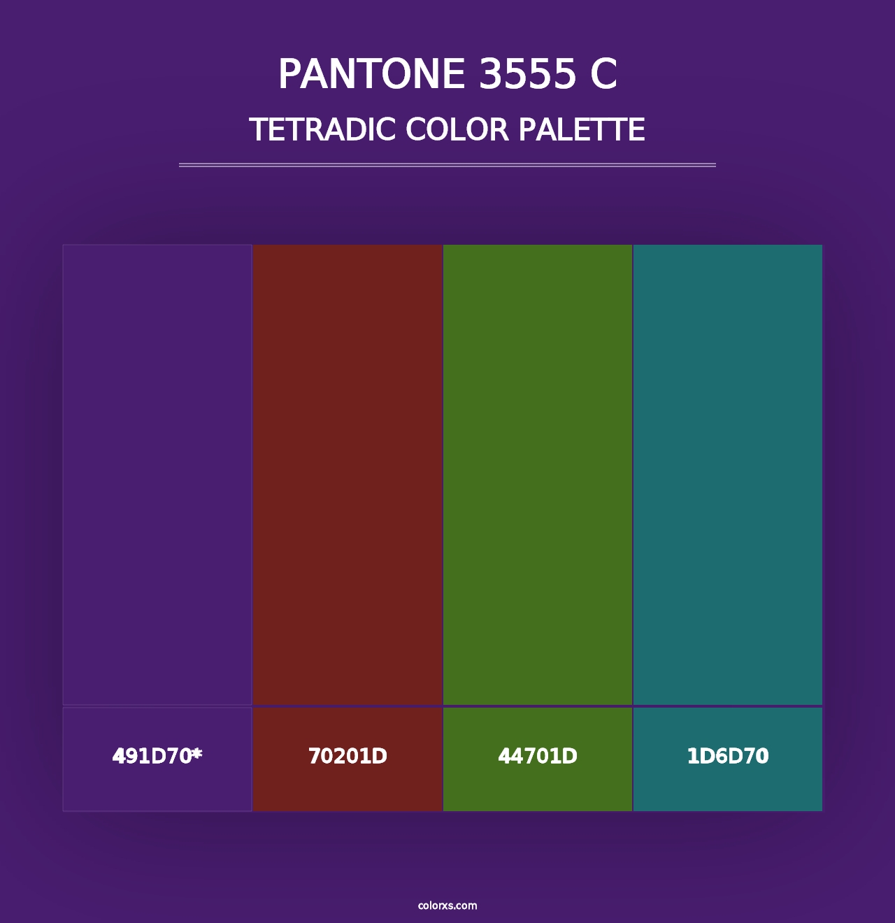 PANTONE 3555 C - Tetradic Color Palette