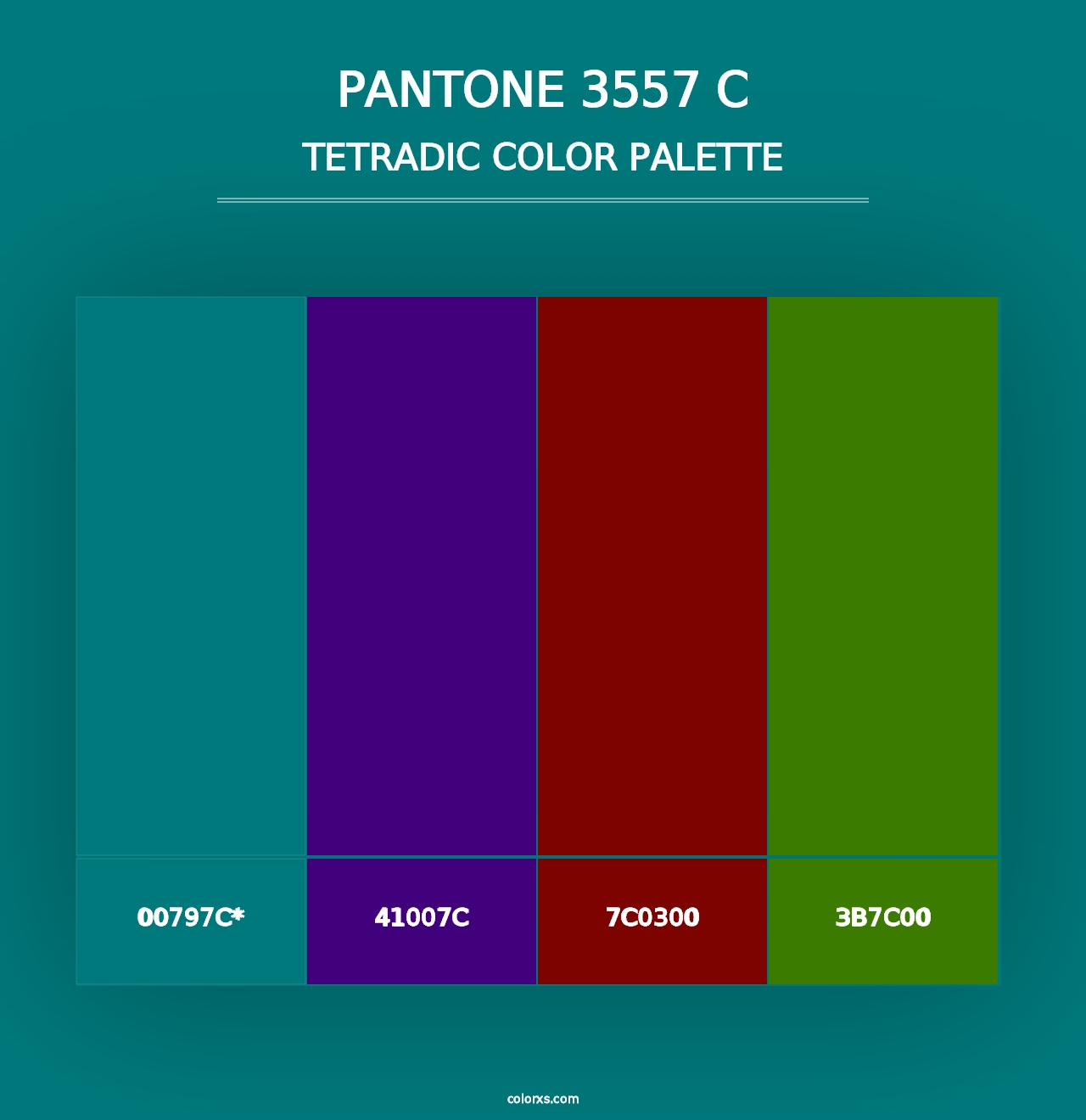 PANTONE 3557 C - Tetradic Color Palette