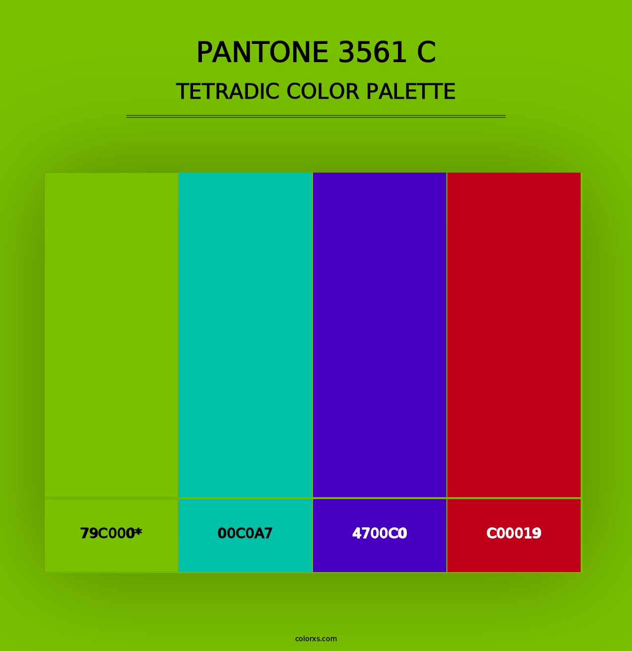 PANTONE 3561 C - Tetradic Color Palette