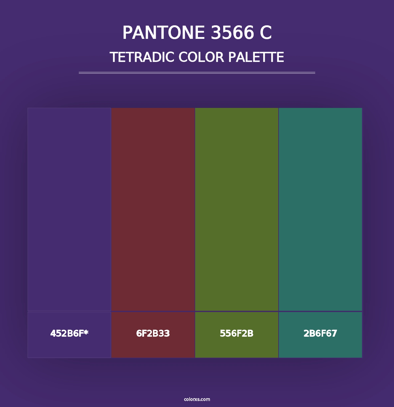 PANTONE 3566 C - Tetradic Color Palette