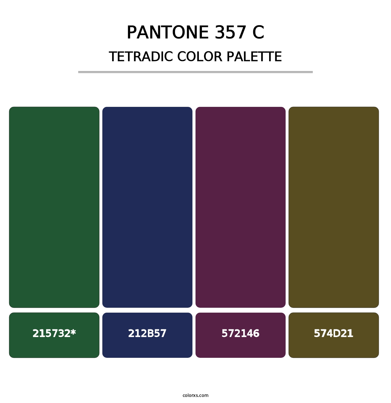 PANTONE 357 C - Tetradic Color Palette