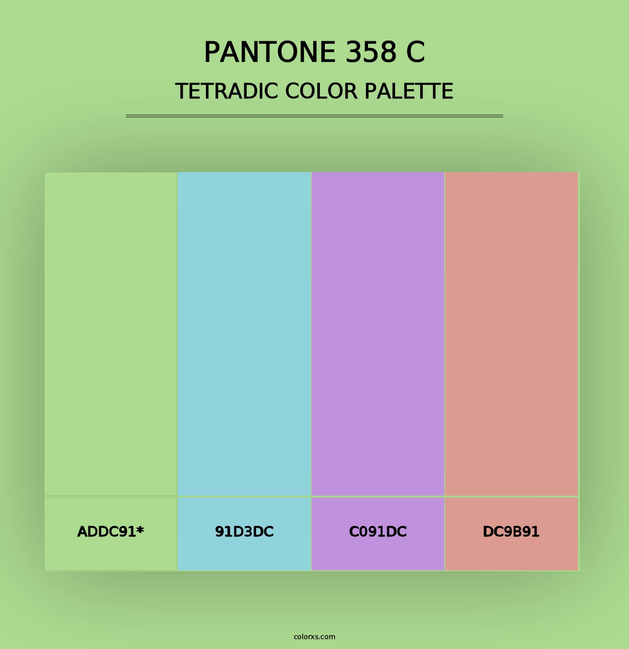 PANTONE 358 C - Tetradic Color Palette