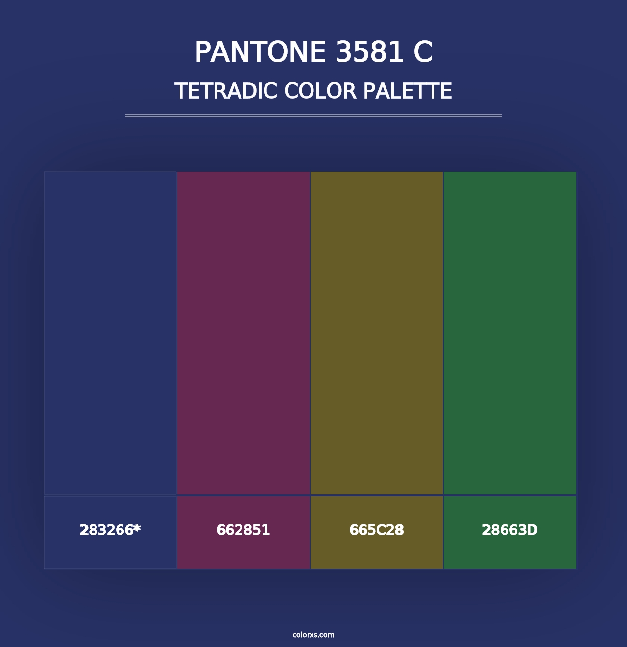 PANTONE 3581 C - Tetradic Color Palette