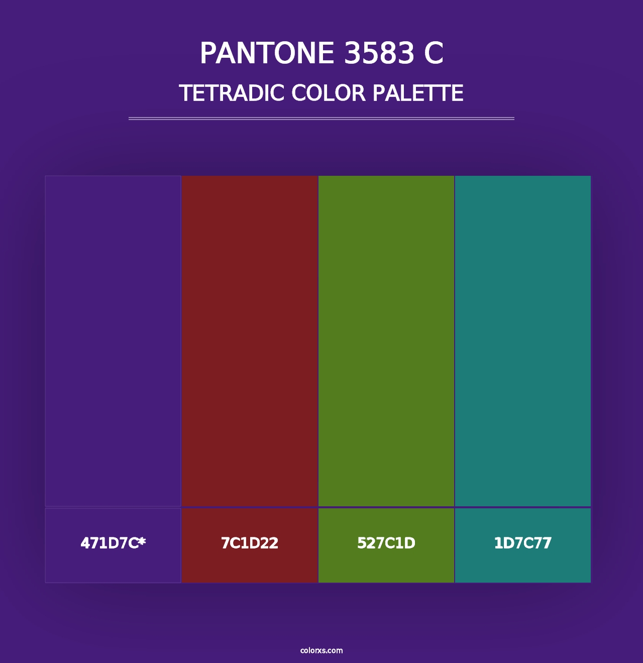 PANTONE 3583 C - Tetradic Color Palette