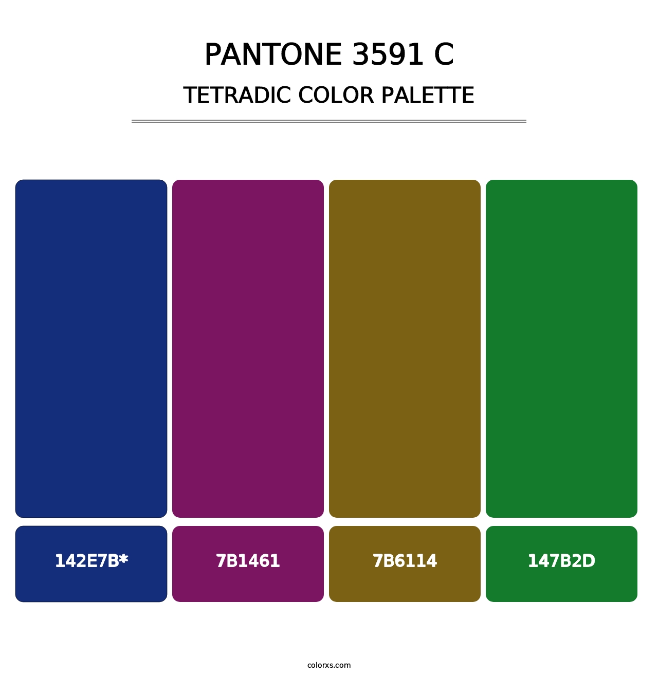 PANTONE 3591 C - Tetradic Color Palette