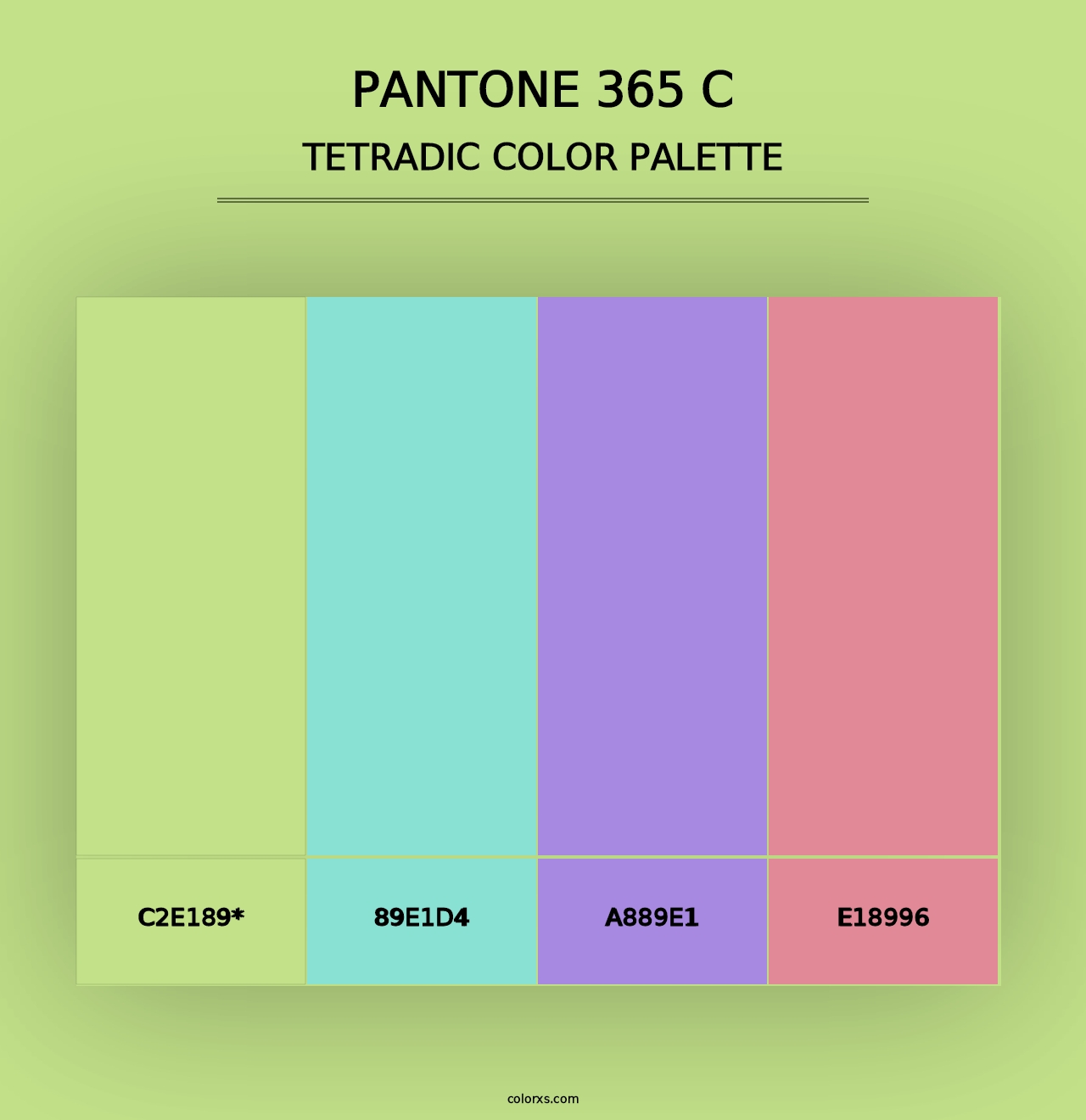 PANTONE 365 C - Tetradic Color Palette