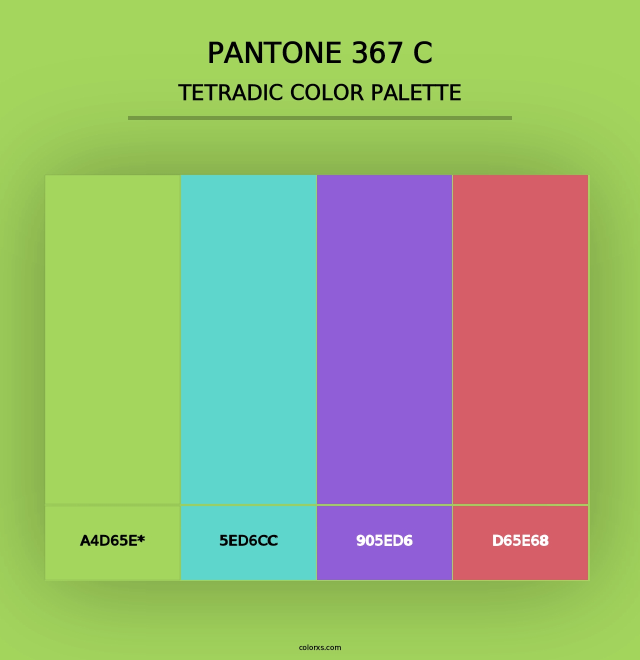 PANTONE 367 C - Tetradic Color Palette