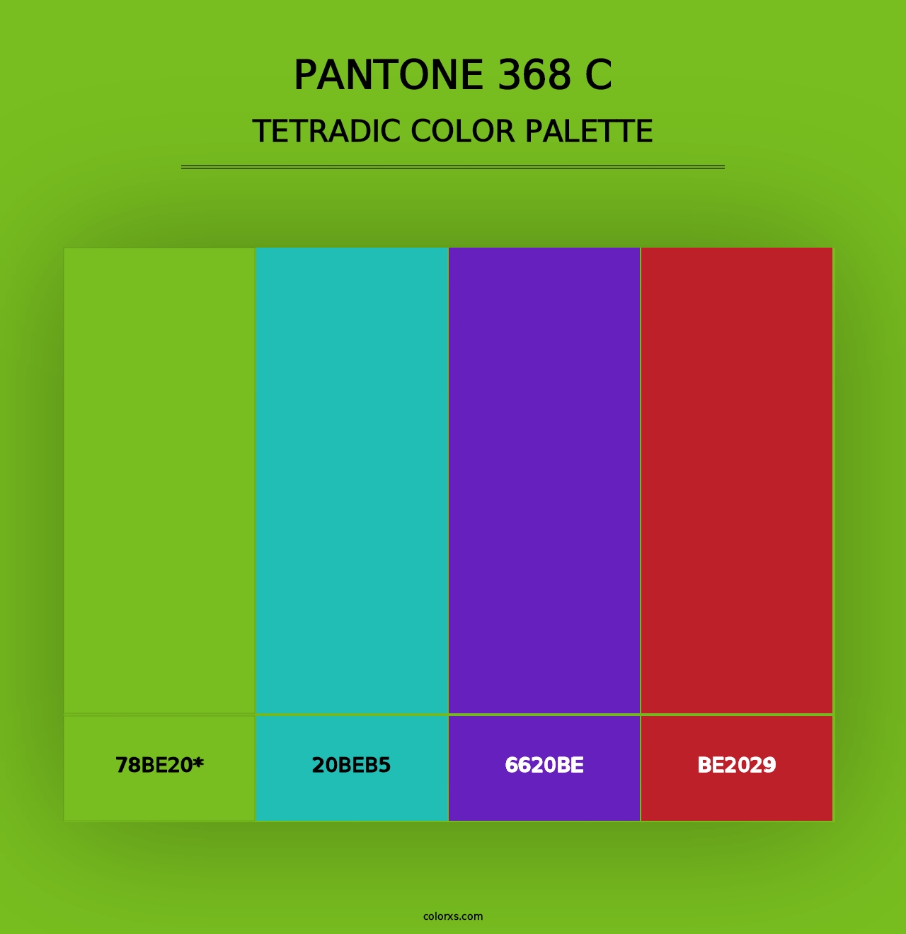 PANTONE 368 C - Tetradic Color Palette