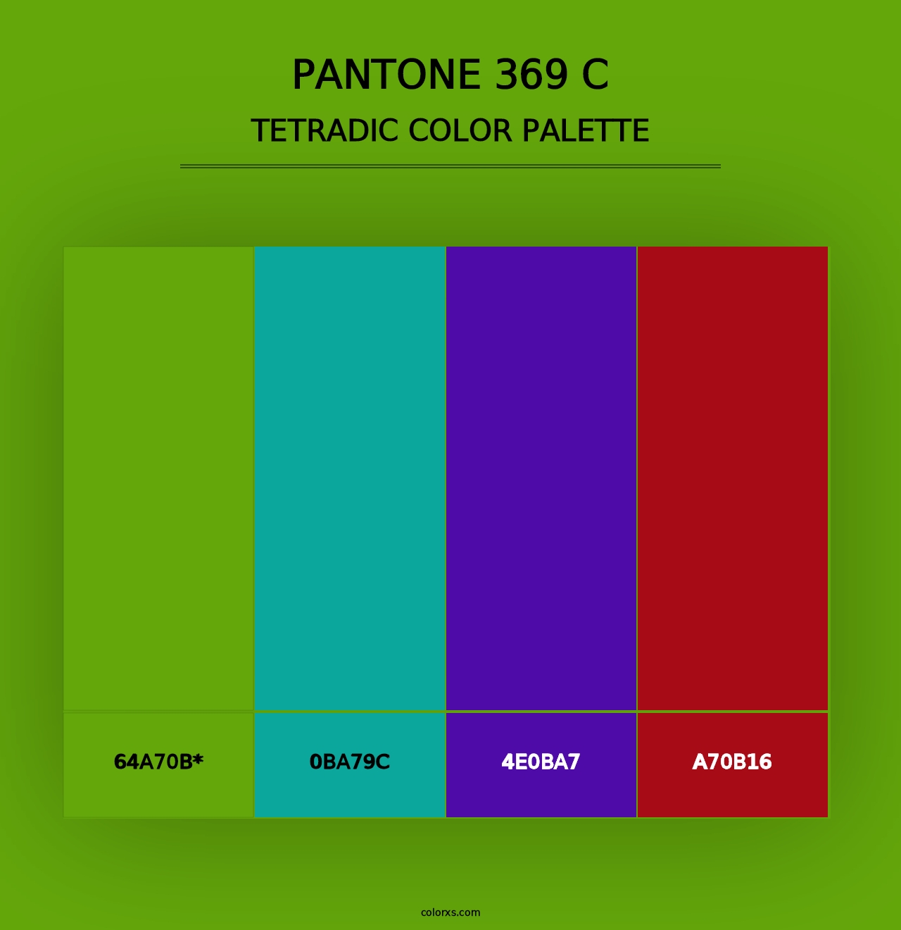 PANTONE 369 C - Tetradic Color Palette