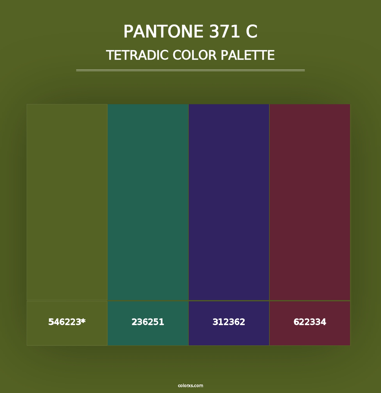 PANTONE 371 C - Tetradic Color Palette