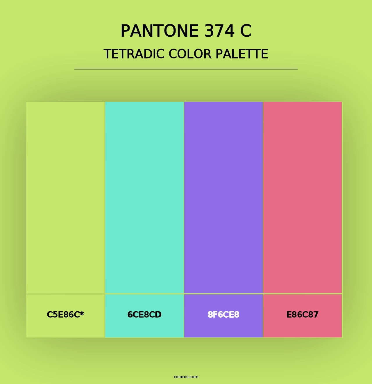 PANTONE 374 C - Tetradic Color Palette